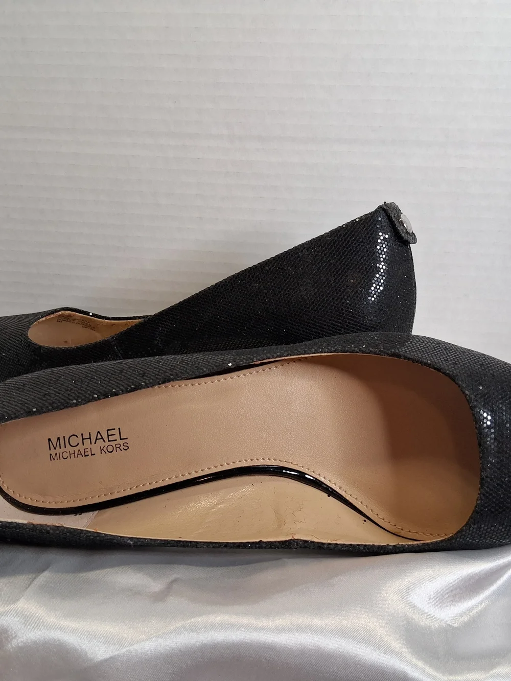 Michael Kors Black Sequin Mid Heel Pumps